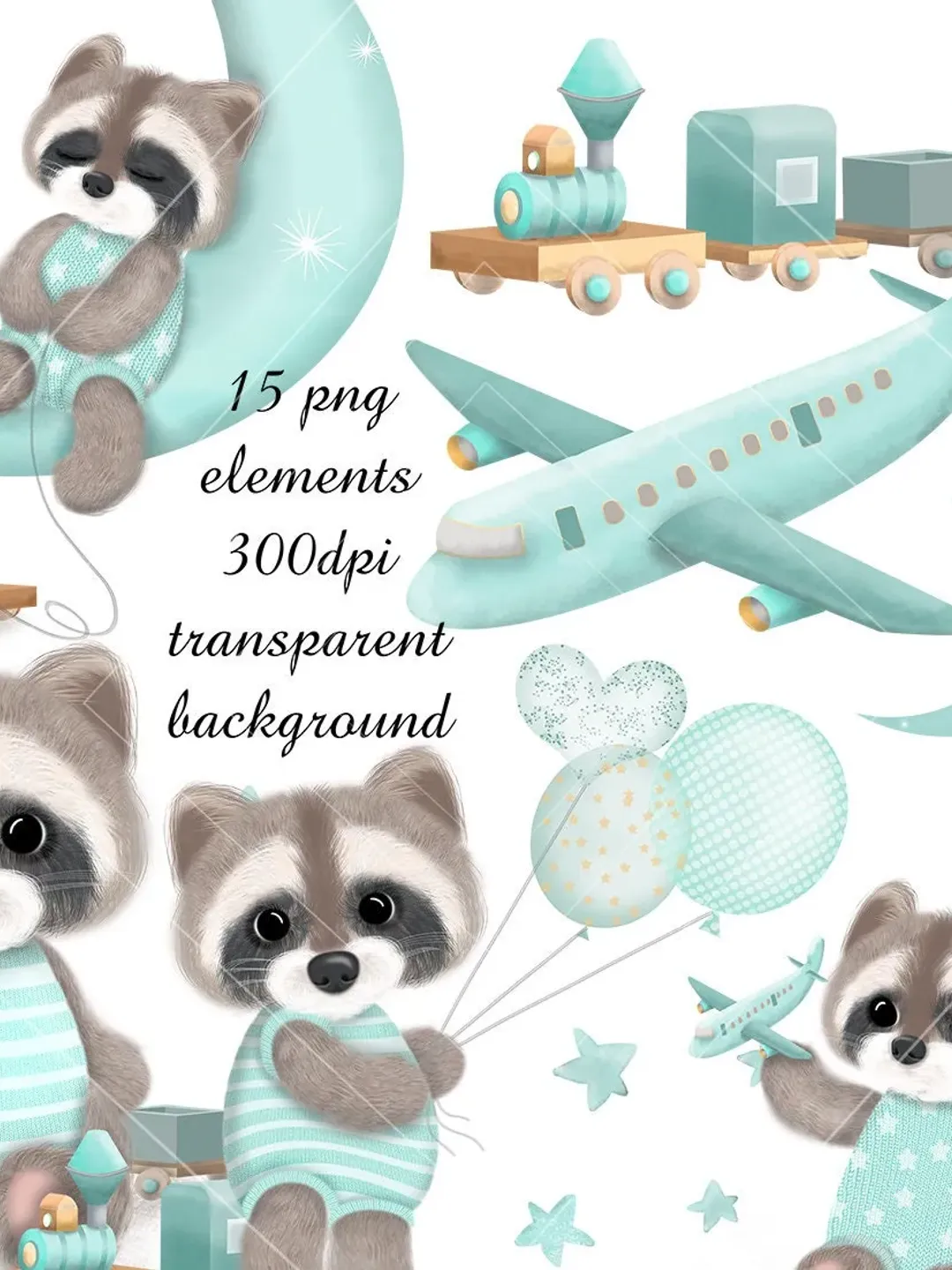 Baby Racoon Design baby racoon watercolor png , clipart, cute racoon, nursery wall art ...