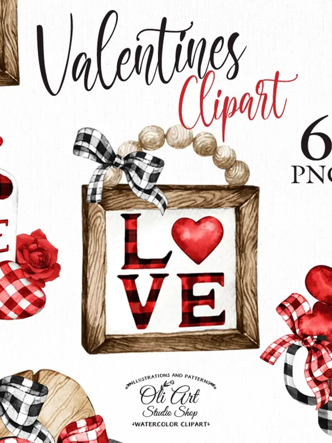 Valentine's Day Clip Art. Png File, Hand Drawn graphics. Digital Download. OliArtStudioShop