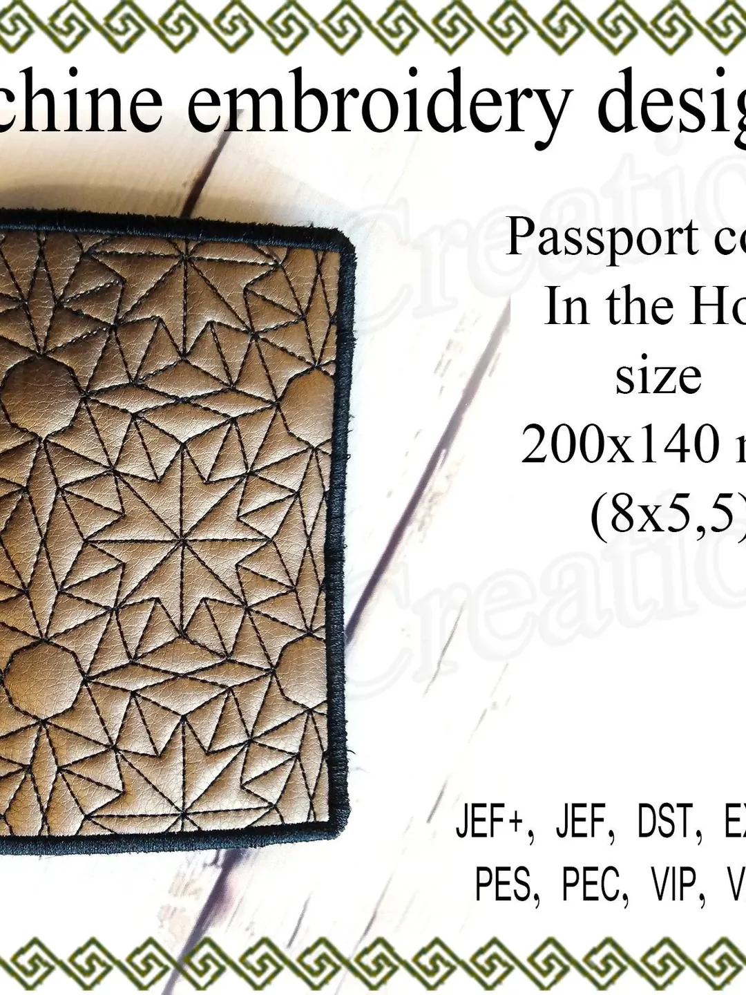 In the Hoop Passport cover Machine embroidery designs ITH File Instant Download.