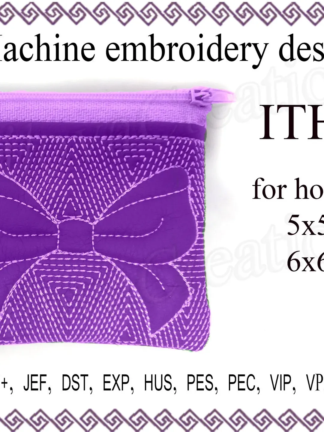 Embroidery design in the hoop zipper bag travel zip bag Machine embroidery design ITH zippered bag Embroidery Design. File Instant Download