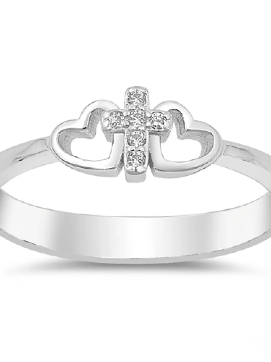Sterling Silver Cross Ring, Catholic Ring, Christian Ring, First Communion Gift, Confirmation Gift, Cross Ring for Children, Religious Ring