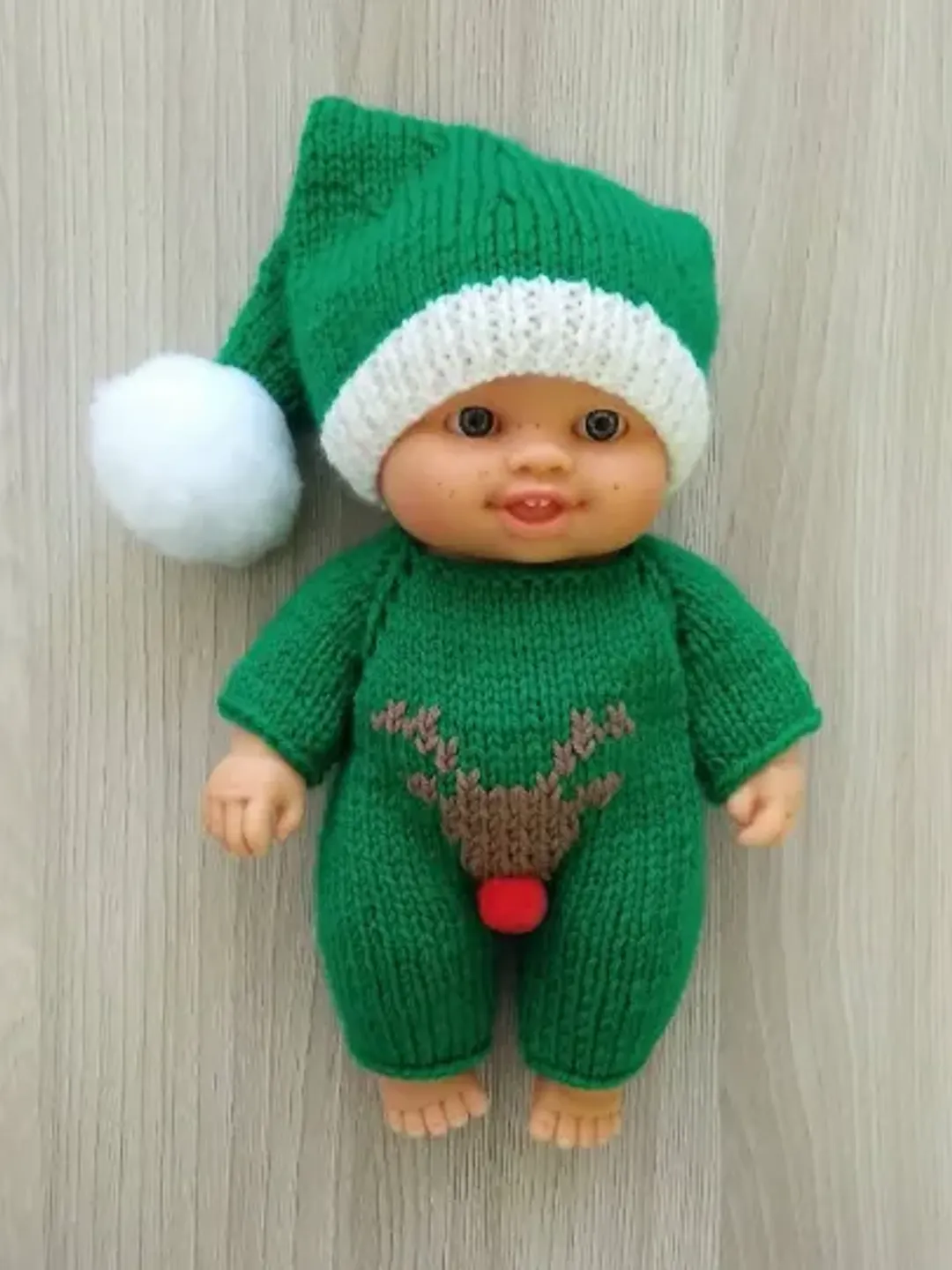 Christmas outfit Miniland doll clothes 21cm, Xmas Winter overalls 21cm Miniland, Christmas Nines d'Onil doll clothes