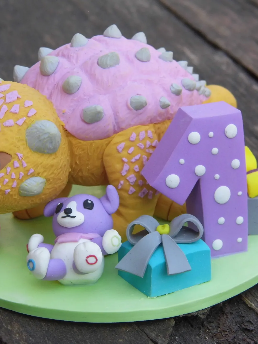 Ankylosaurus cake topper, 1st birthday cake topper, Birthday gift, Custom cake topper, Dinosaur cake topper, Animal cake topper, Cake decor