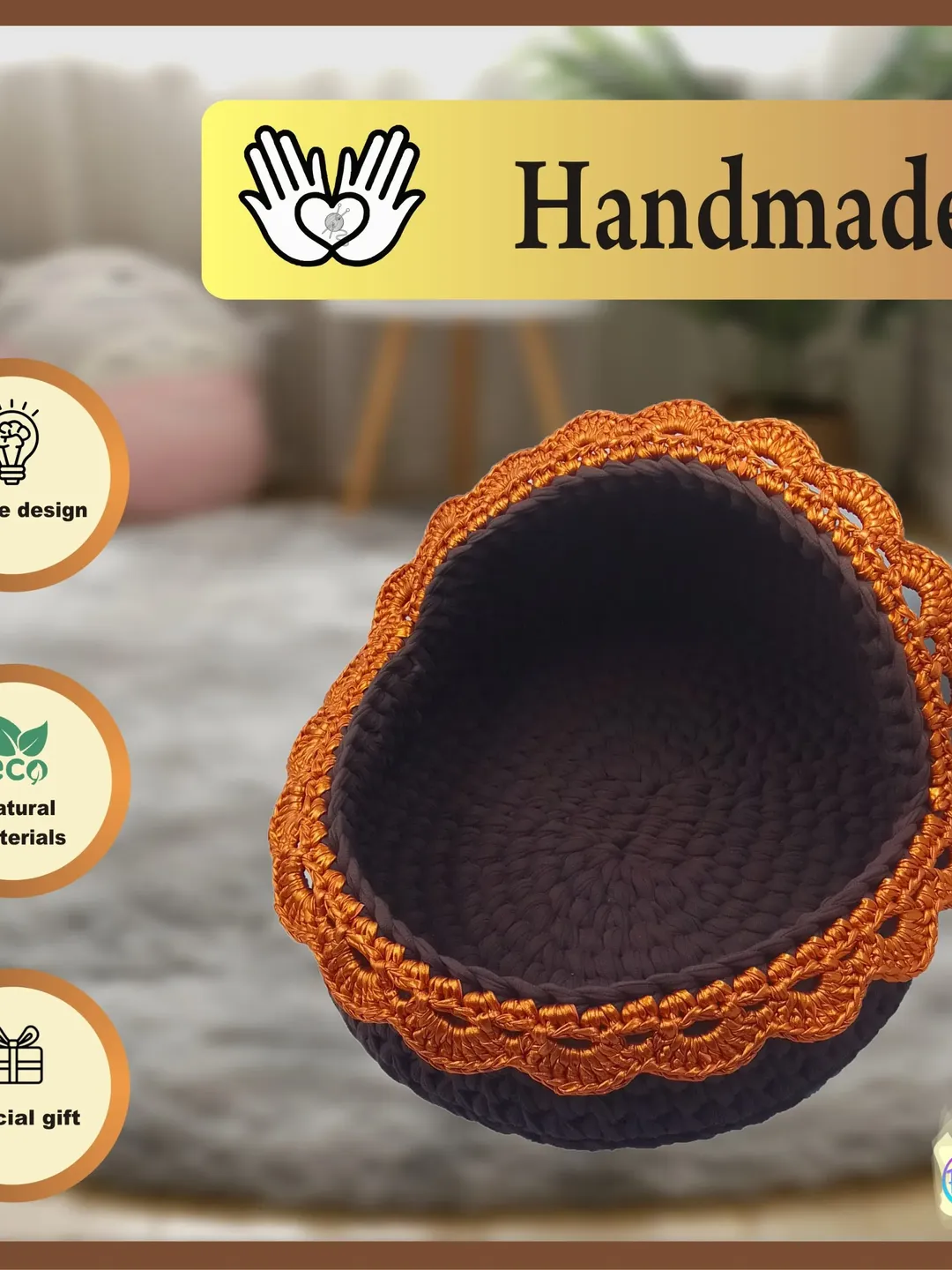 1Pet Bed for cats and small dogs, from natural yarn