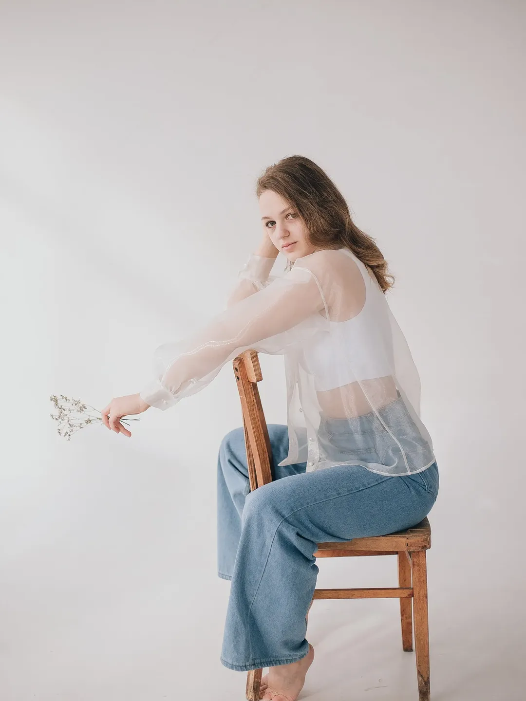 Victorian shirt, White blouse, Organza blouse, Bridal party shirts, Puff sleeve blouse, Voluminous long sleeves Wedding dress alternative