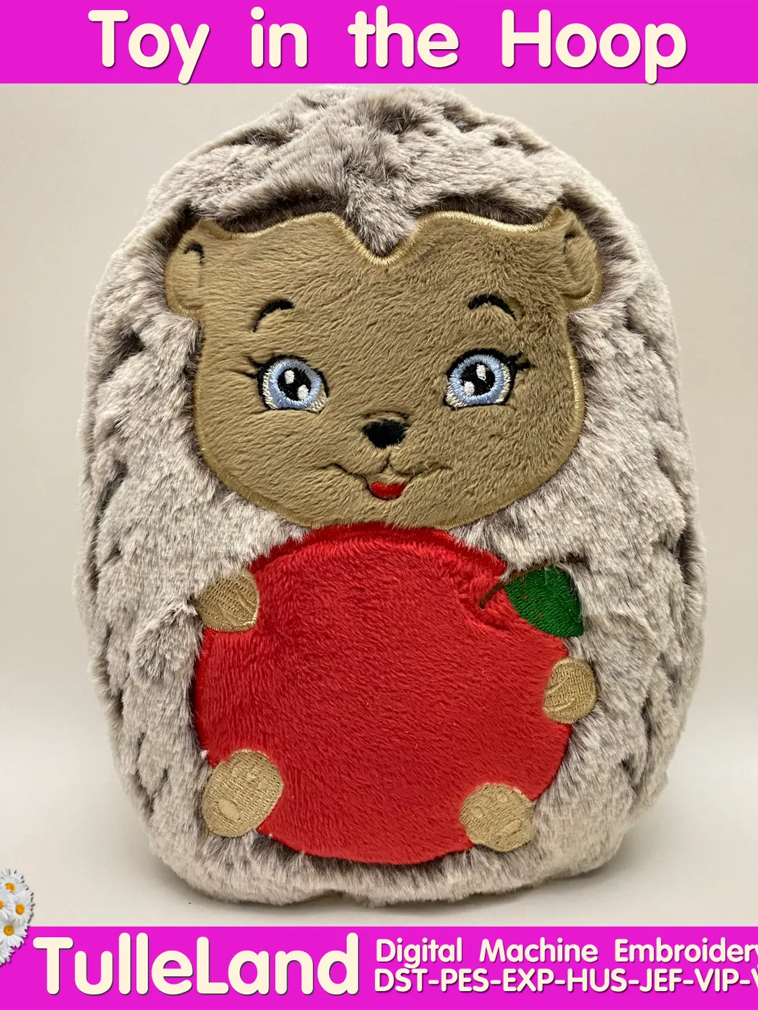 Hedgehog Stuffed Toy In The Hoop  ITH Pattern plush Toy digital design for  Machine Embroidery