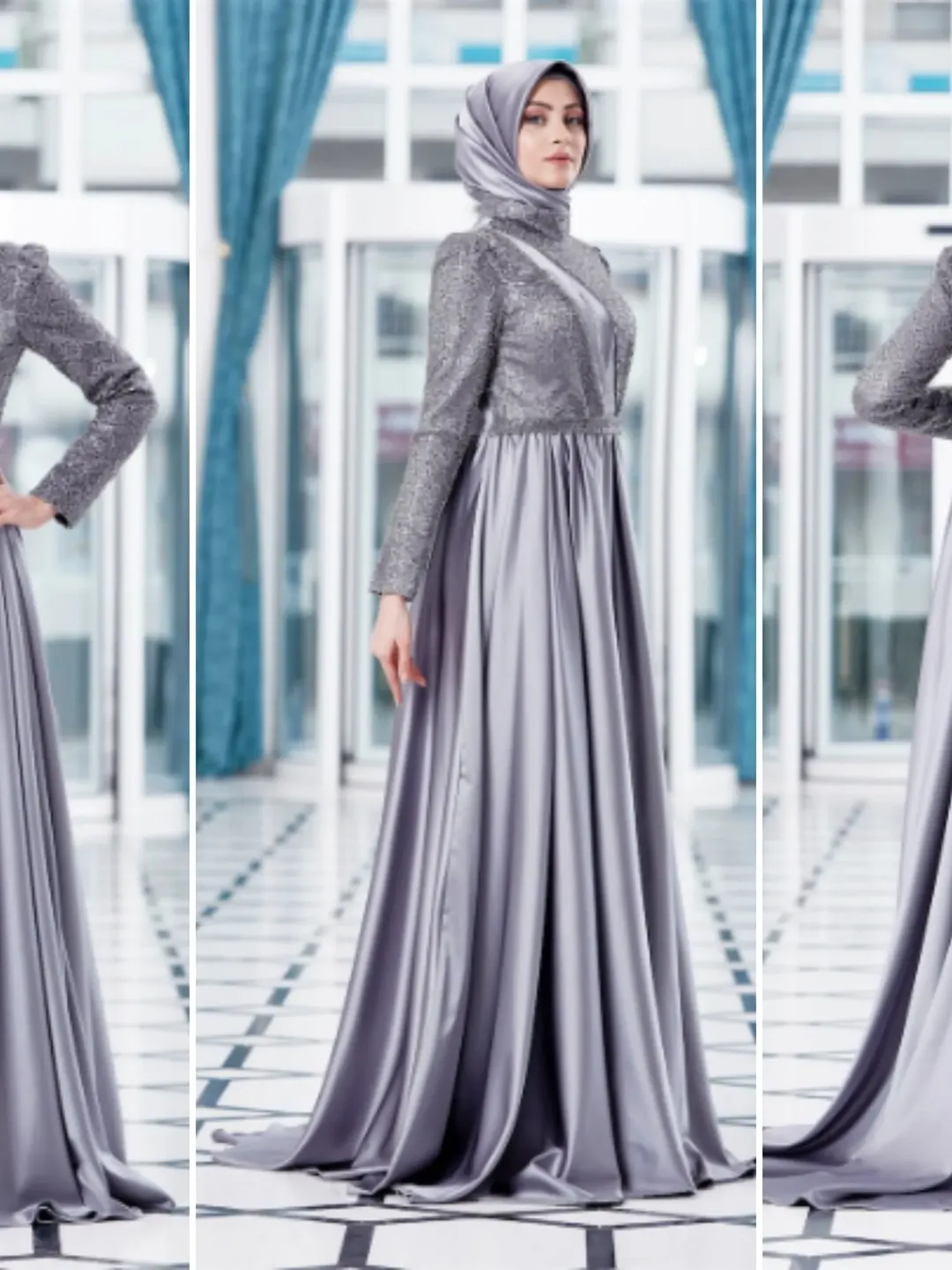 grey hijab wedding dress Lavender Muslim Wedding Dresses Long Sleeve Lace Pearls Elegant Bridal Gowns Abiti Da Sposa Unique Engagement Dress