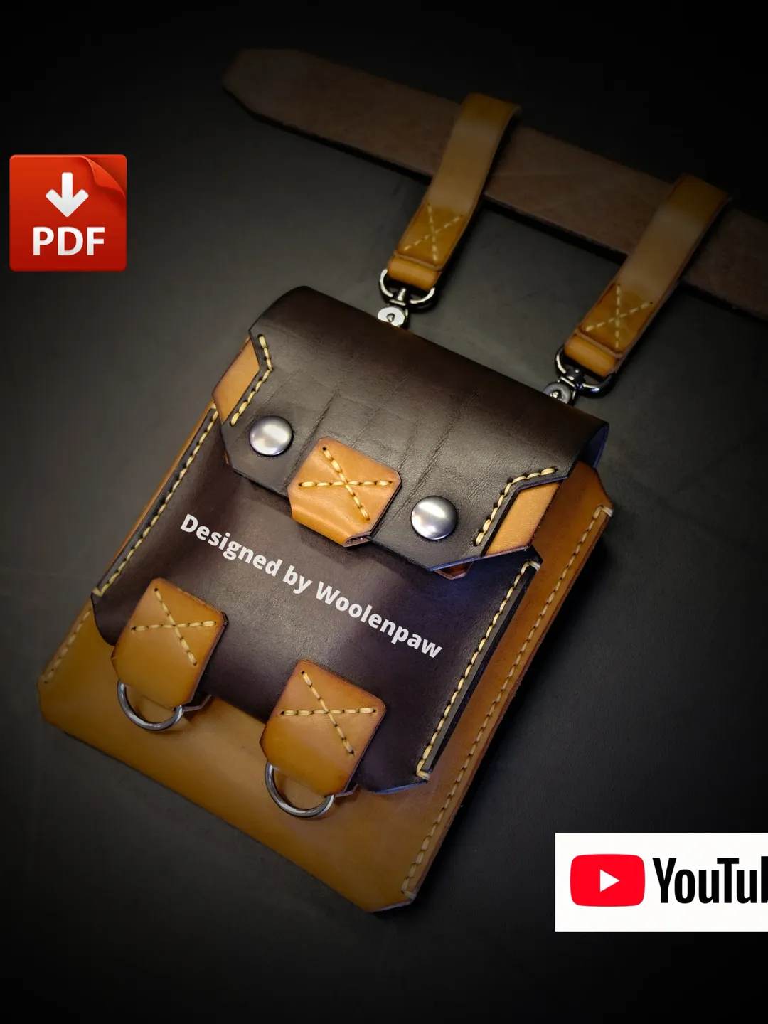 leather pattern bag / belt bag pattern / shoulder bag pattern.BG26