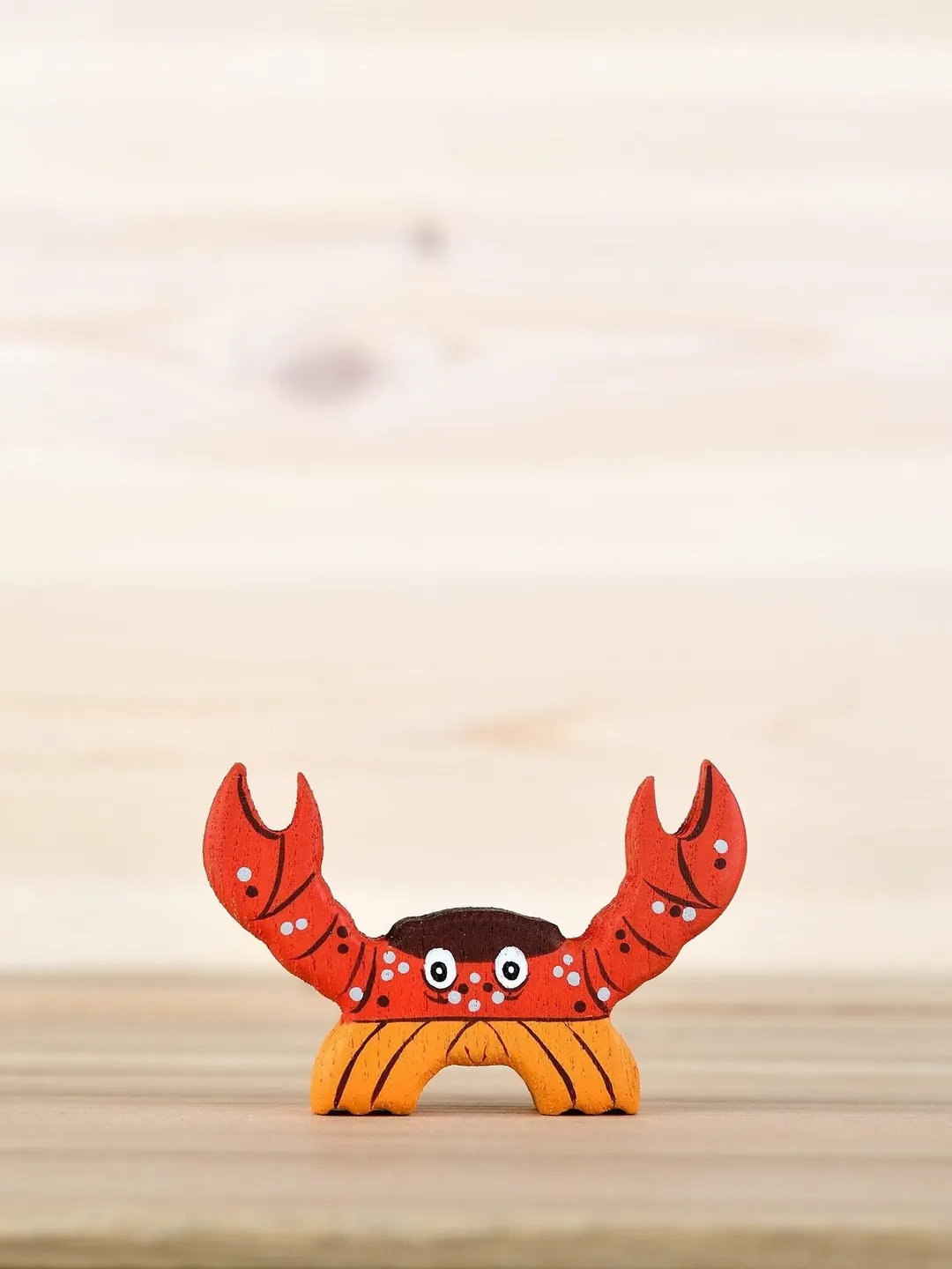 Wooden crab toy Crayfish figure Underwater creatures