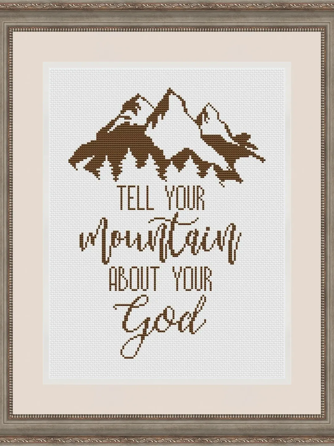 Religious cross stitch pattern religious-cross-stitch-pattern-tell-your-mountain-about-your-god-bible-verse-cross-stitch-pattern-christian-xstitch-3-50-buy-online-with-delivery