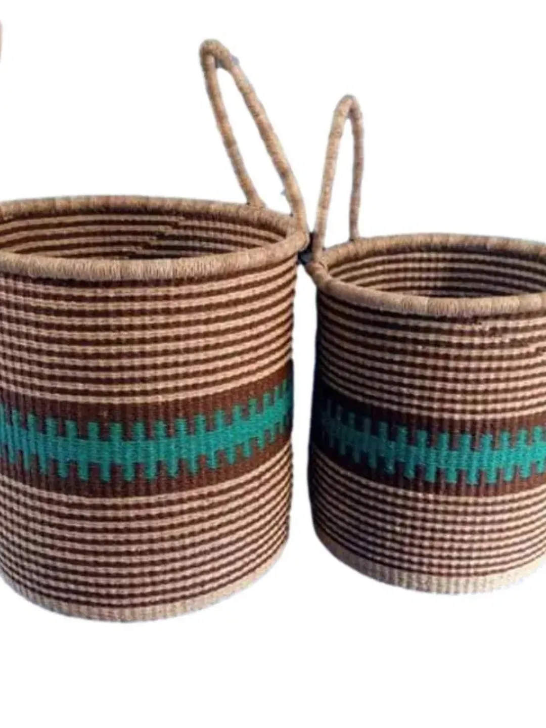 African Laundry Basket with Handle, Large Handmade Woven Laundry Room storage, Bolga wicker storage Basket