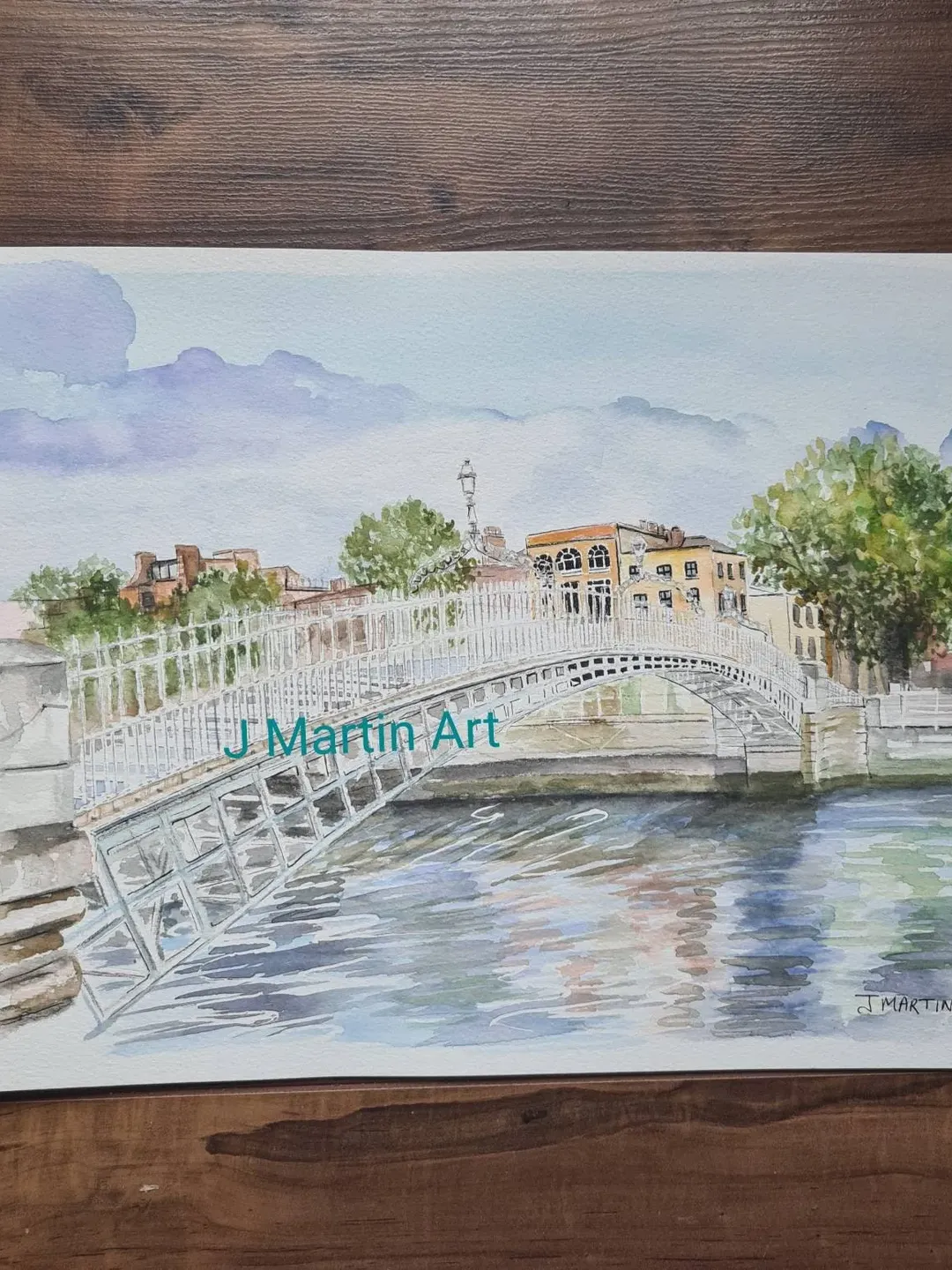 The Ha'penny Bridge, Dublin, Hapenny Bridge, Dublin ,River Liffey, unmounted, unframed