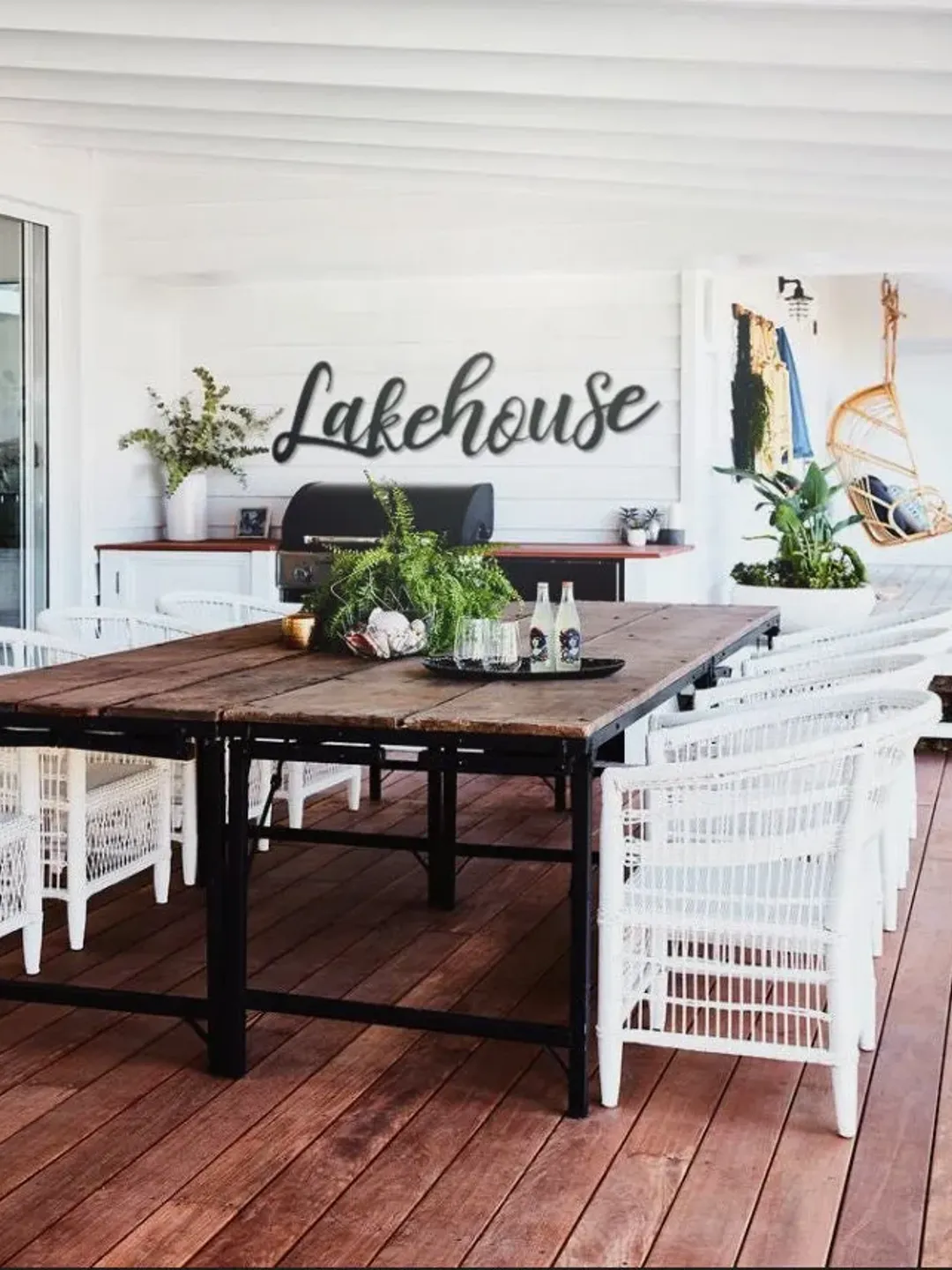 Lakehouse sign, Lakehouse Metal word sign, Lakehouse cursive wall art, Lakehouse Decor, Summer Decor, Lake House Decor