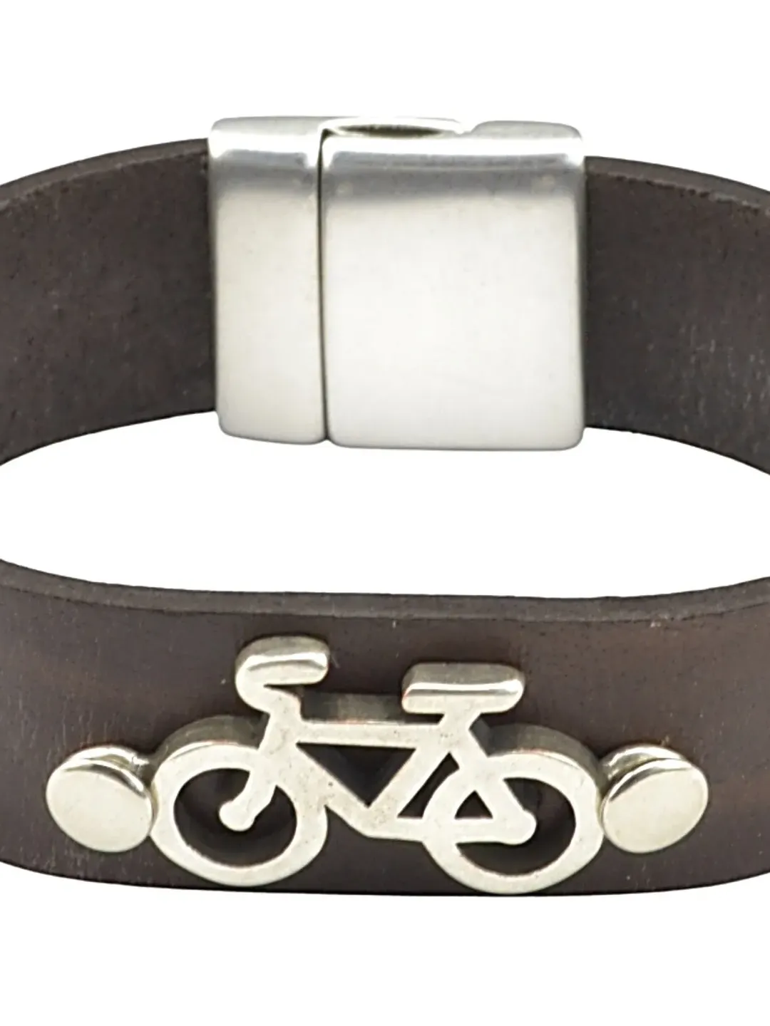 Bicycle Charm Bracelet, Personalized Bike Leather Cuff Bracelet, Trekking Cycling Gifts, Sports Cyclist Jewelry, Mens Bracelet Cuff