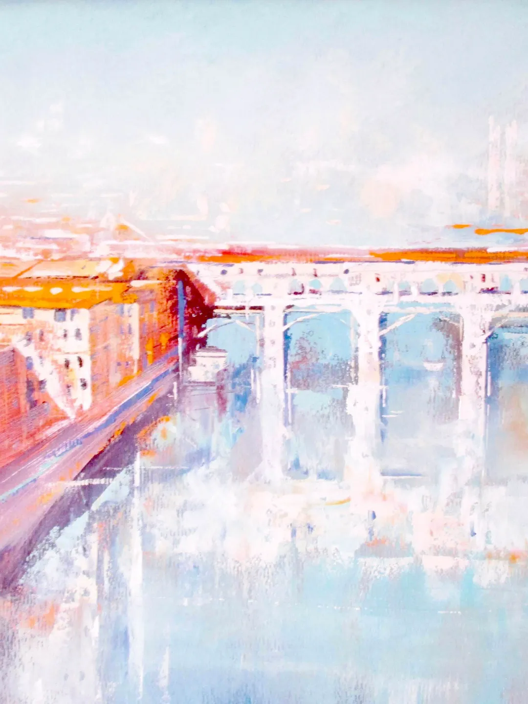 Bridge Painting Original Oil Painting on Canvas, Modern Italy Painting Original Art by "Walperion Paintings"