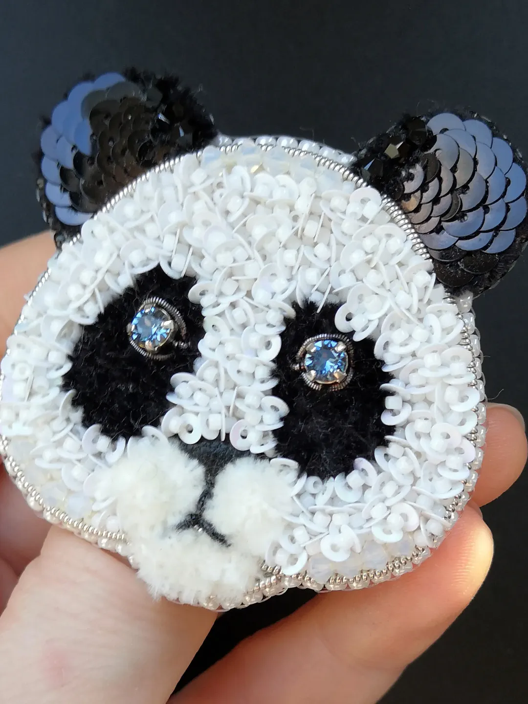 Panda brooch pin beaded brooch handmade gift handmade jewelry panda gift