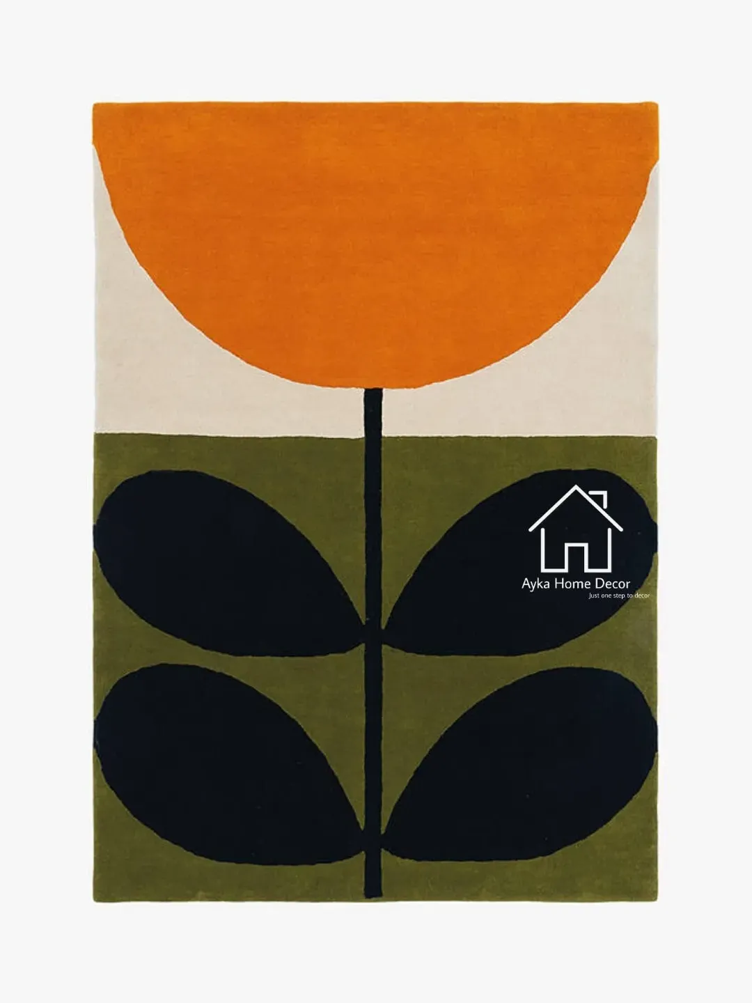 Flora Design Rug Hand Tufted Wool Area Rug Modern Area Rug Handmade Area Rug Hand Tuft Rugs Morden Rugs Living / Vintage Rug / Christmas