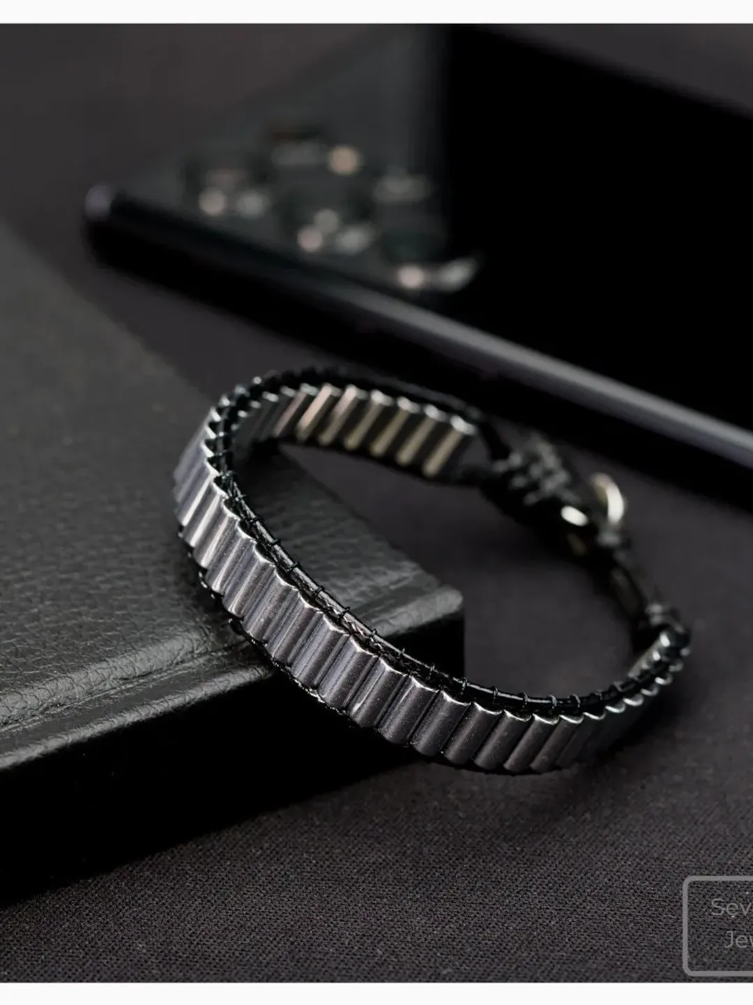 Silver Hematite Gemstone Bracelet, For Men, For Women, Gemstone Beaded Wristlet, Hematite Jewelery, Gifts for Christmas, Stylish Design