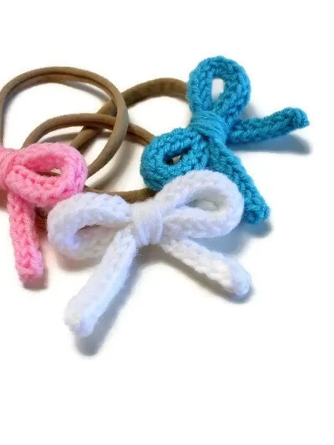 Spring Themed Hair Bow Set, Pink and Blue Outfit Accessories, Baby Blue Photoshoot Props, Baby Girl Gifts, Newborn Baby Nylon Band Headbands