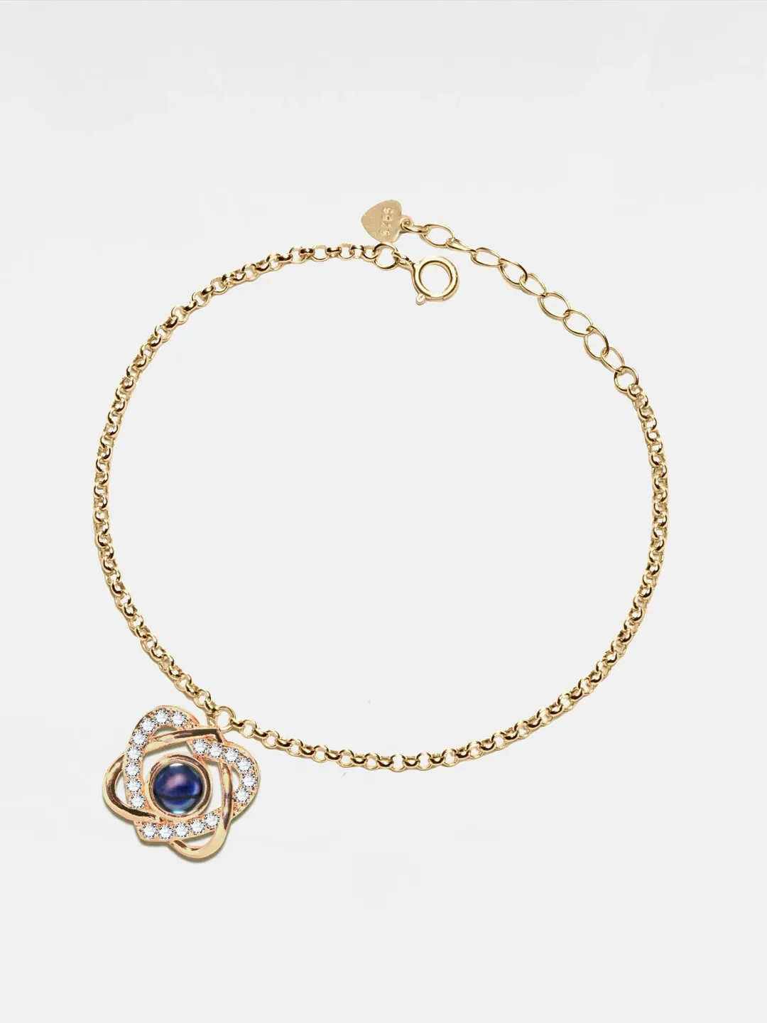 PERIMADE Heart Photo Projection Bracelet • Personalized Picture Inside Bracelet • Sterling Silver Keepsake Jewelry • Trendy Best Friend Gift