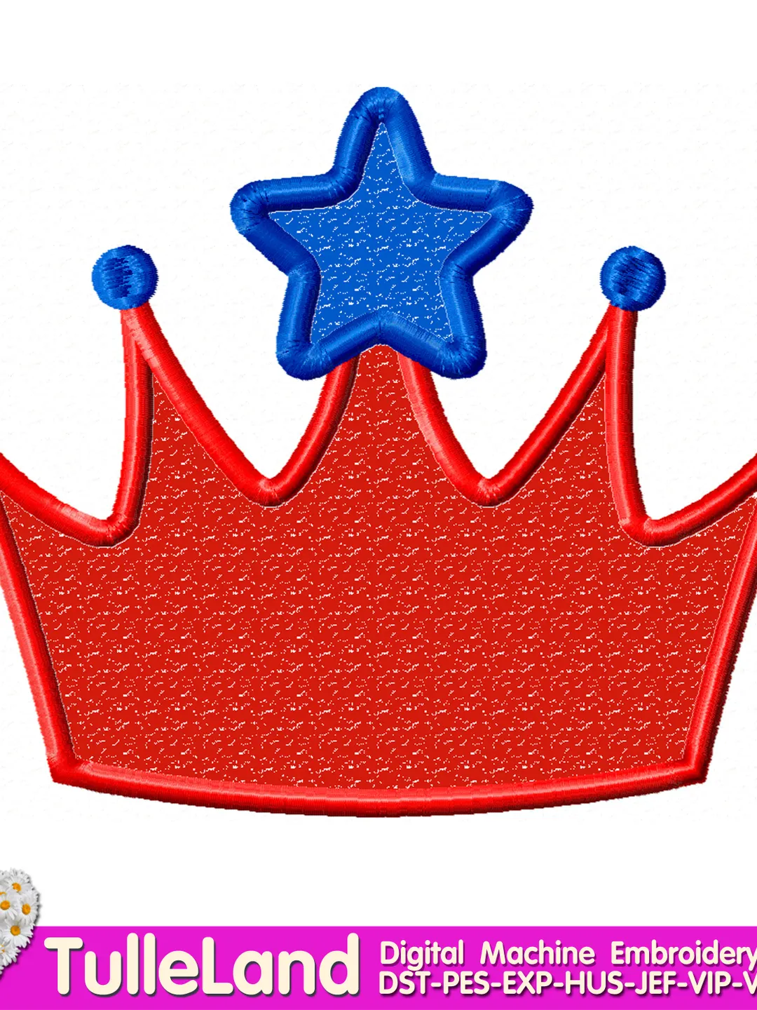Patriotic Crown Little miss america American 4th of july Liberty crown Applique Design for Machine Embroidery
