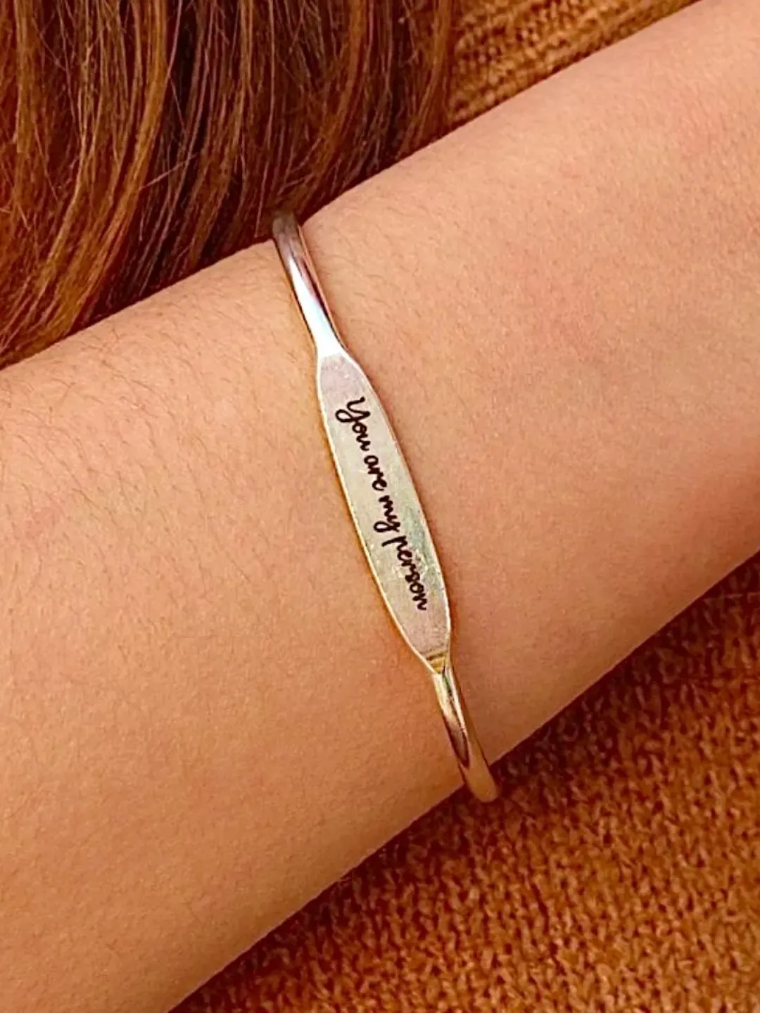 Custom Message Bracelet, Inspiration Bracelet You Are My Person, Gift for Her, Bridesmaids Christmas Gifts , Christmas Bracelet for Women