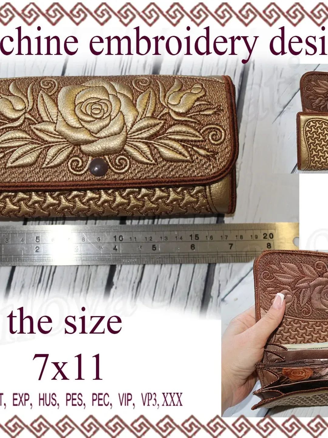 Wallet embroidery designs. In the Hoop purse, Clutch little bag, phone case, Machine embroidery designs. trapunto Case Embroidery Design