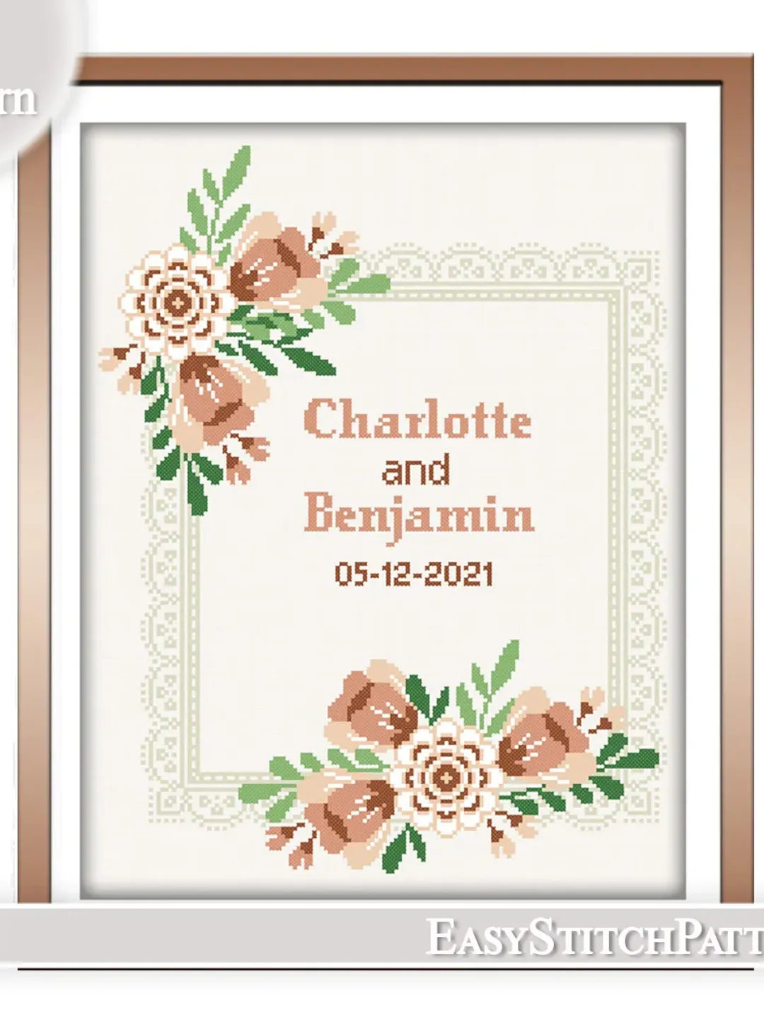 DIY. Wedding cross stitch pattern. Anniversary Cross stitch pattern.