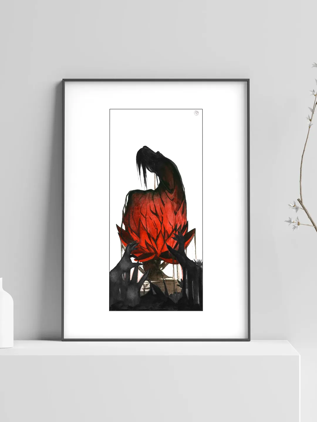 Art Print Dark Lotus inspired by Mo Dao Zu Shi / A4 / Forget About Regrets / Lan Wangji / Wei Wuxian