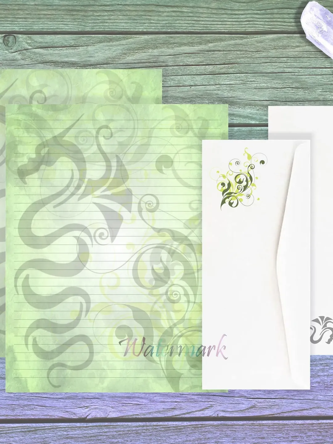 Green Dragon Writing Paper | Celtic Dragon Stationery | Dragon Letter Paper | Fantasy Stationery Page | Dragon Journal Page Set | Dragons