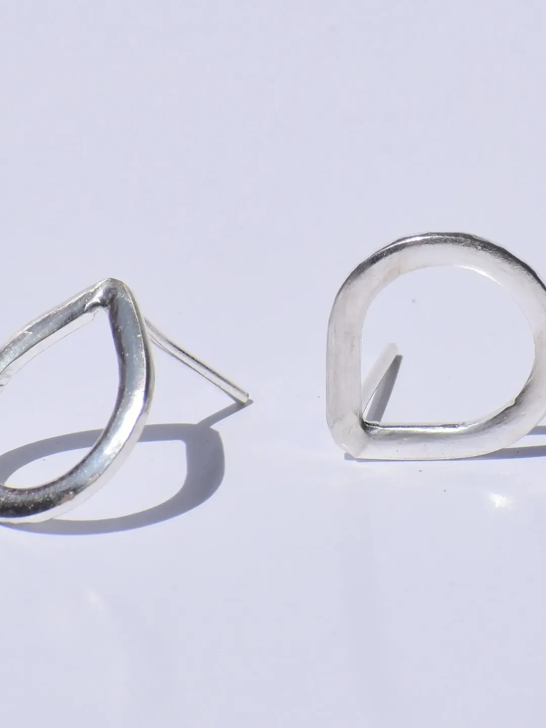 Hollow Pear Shape Earrings, Tear Drop Earring, Rain Drop Earring, Small Earrings, Friendship Gift, Gypsy Studs, Gift For Wife, Silver Studs