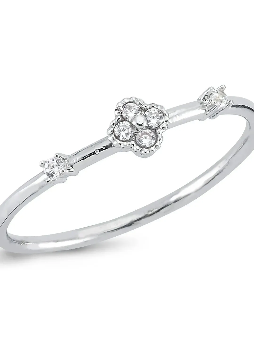 14K Gold Diamond 0,06 Ct G VS Clover Ring for Women, Minimalistic, Stylish, Trendy, Gift for Her, Anniversary, Valentines,Dainty