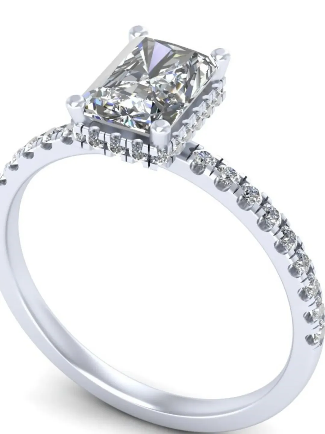 RADIANT CUT RING | 1.0 Carat Radiant Cut Moissanite Ring Band | Cut Diamond Ring | Gift For Engagement | 14k Solid Gold Diamond Ring Band