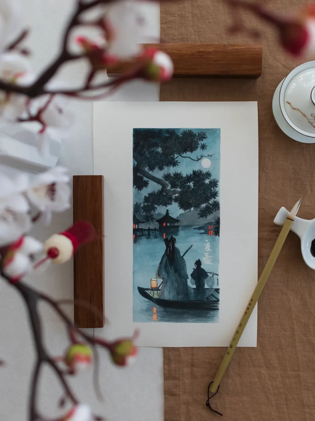 Art Print Night Yunmeng inspired by Mo Dao Zu Shi / A4 / Forget About Regrets / Lan Wangji / Wei Wuxian