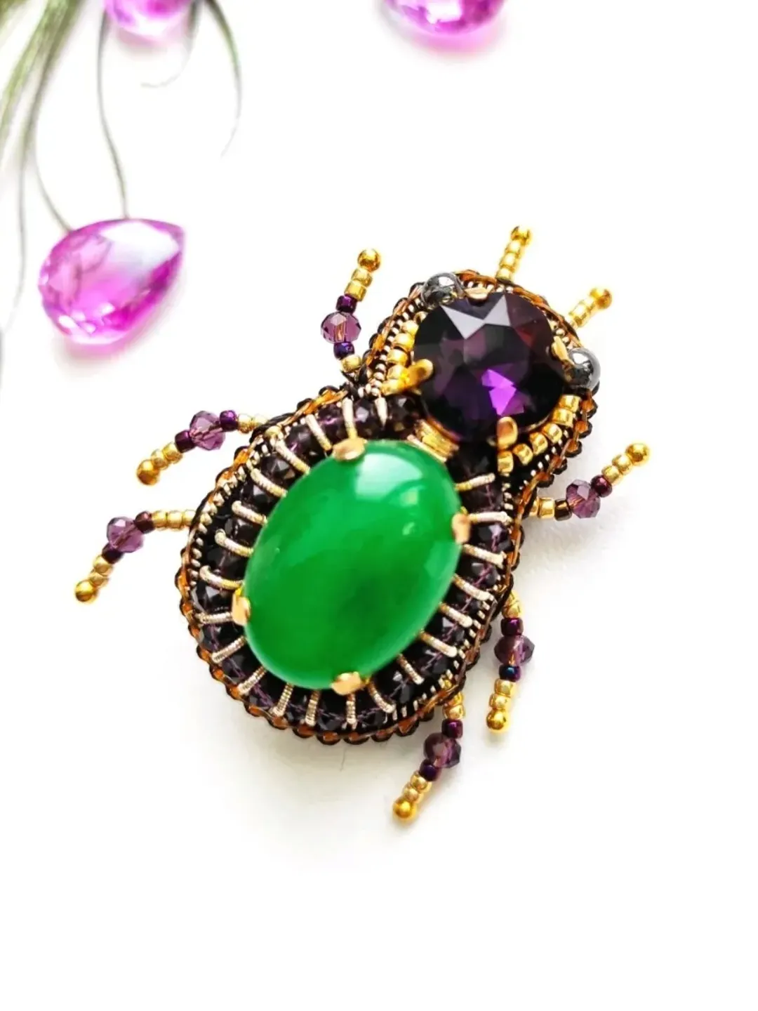 Beaded insect brooch, insect pin, mooth brooch, butterfly brooch, bug pin, bee brooch, bug brooch, insects, madam toto