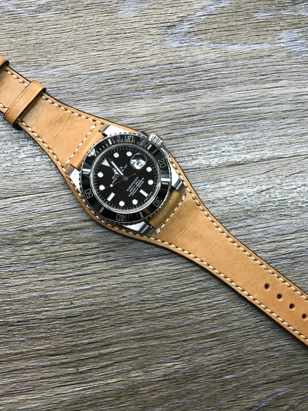 Leather Watch strap, Full bund strap, Leather watch band, Cuff Band, Khaki watch band, 20mm watch band, 20mm watch strap, FREE SHIPPING