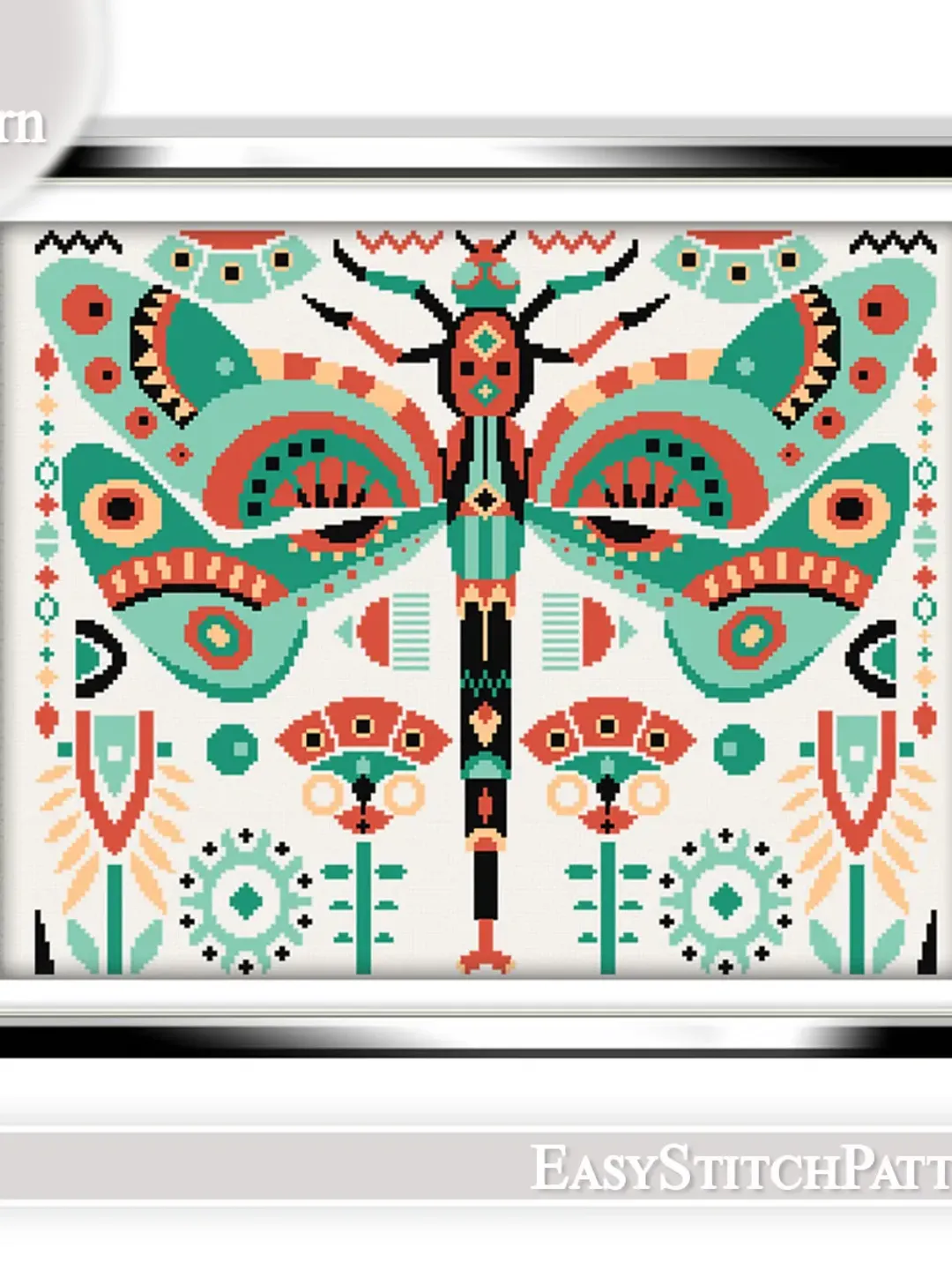 Dragonfly Cross Stitch Pattern. Insects cross stitch pattern. Easy cross stitch pattern,