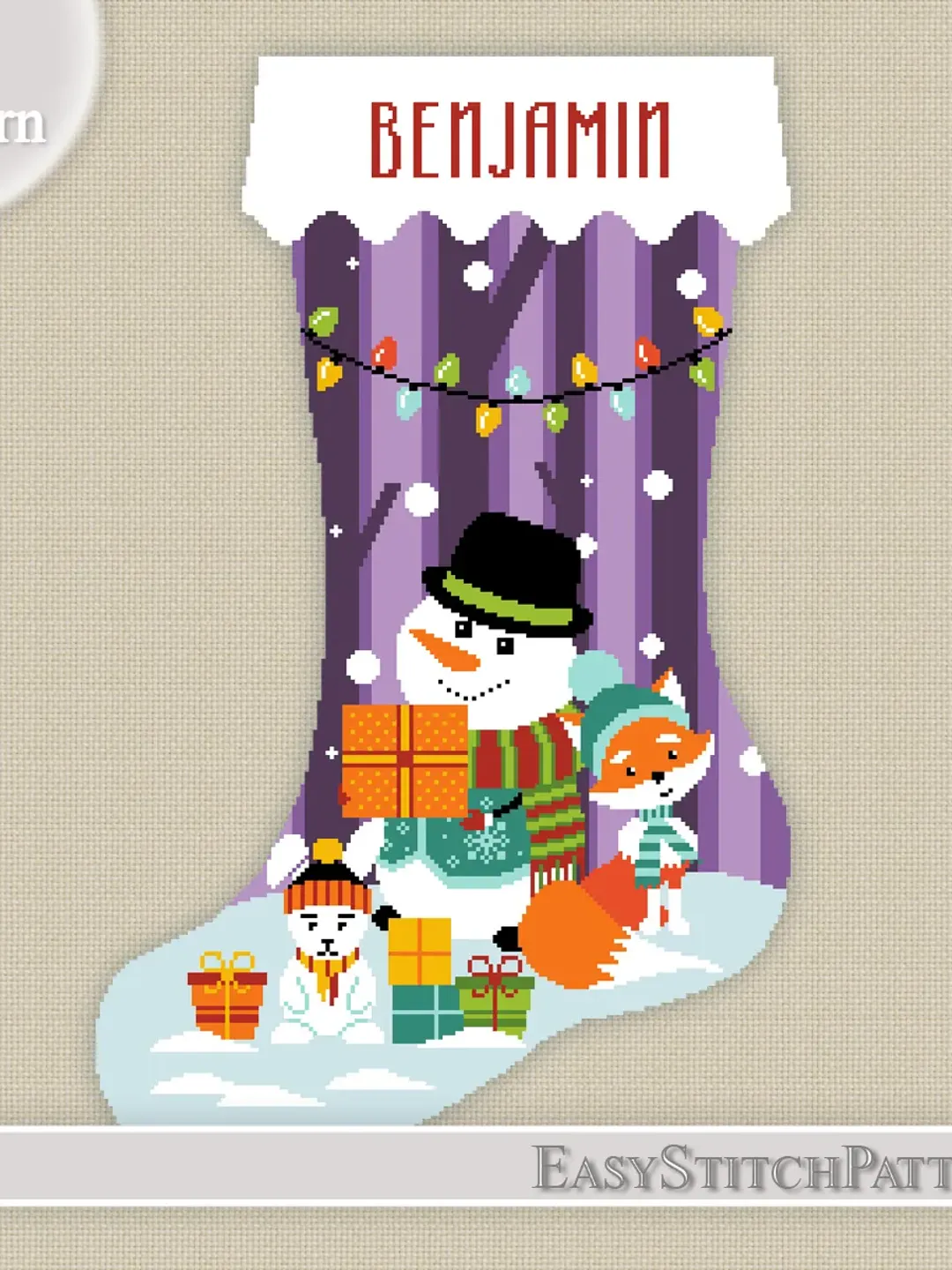 DIY. Christmas Stocking cross stitch pattern. Christmas Boot cross stitch.  Family Christmas.