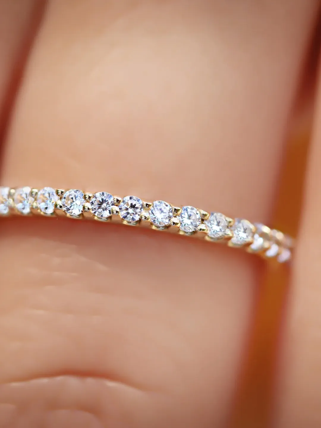 CUT DIAMOND RING | Round Diamond Women Stackable Ring | 14k Gold Diamond Wedding Women Eternity Ring Band | Gift For Anniversary