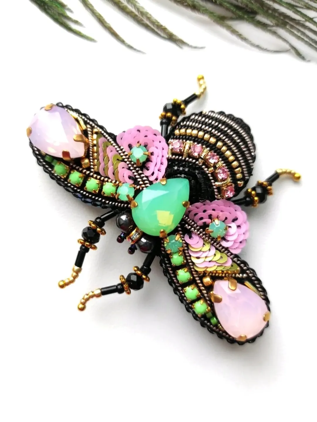 Beaded insect brooch, insect pin, mooth brooch, butterfly brooch, bug pin, bee brooch, bug brooch, insects, madam toto