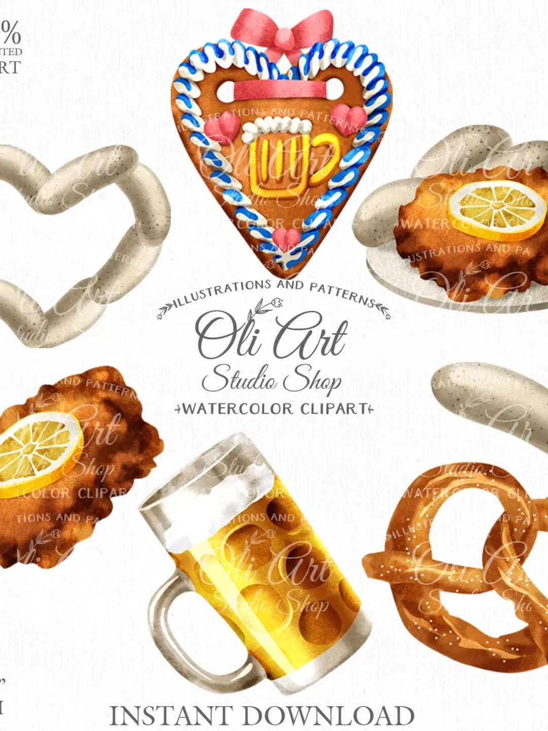 Oktoberfest Clip Art. Cute Characters, Hand Drawn graphics. Digital Download. OliArtStudioShop