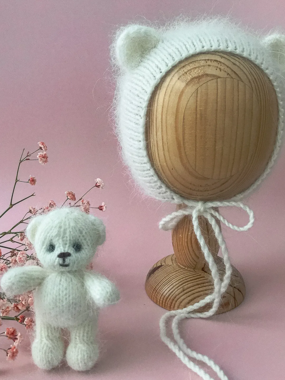 Pre-order,Bear set, Toy and bonnet for newborn photography props