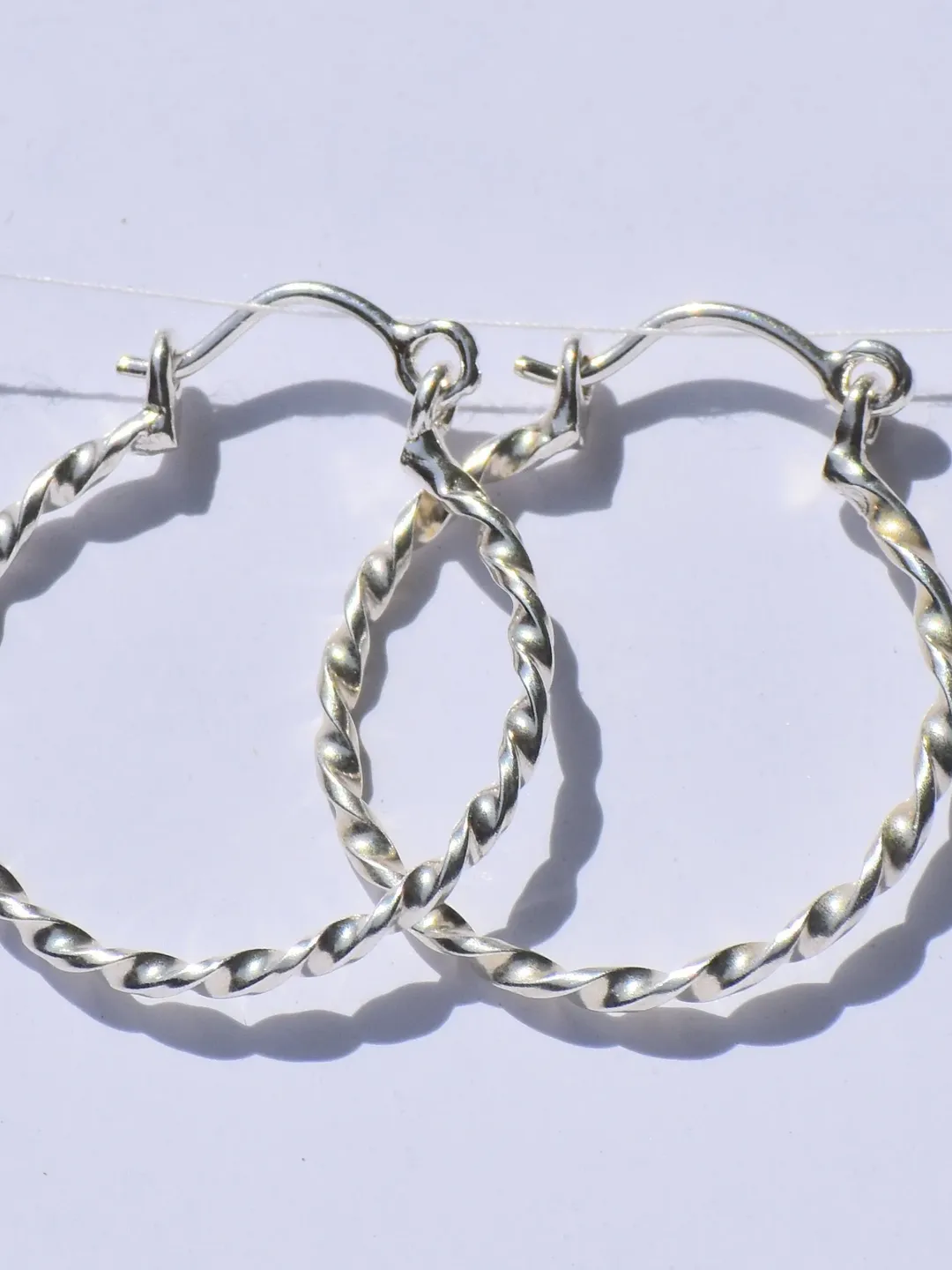 Silver Curly Earrings, Silver Hoop Earrings, Handmade Earrings, 925 Sterling Silver Earrings, Silver Twist Wire Earrings, Women Accessories