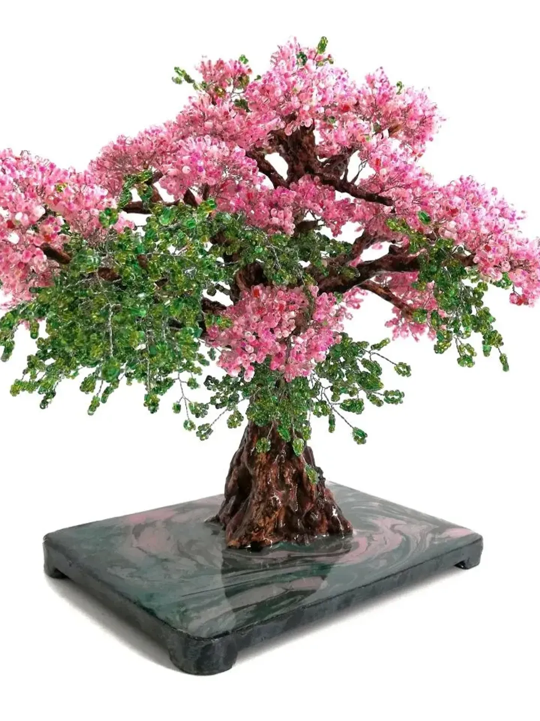 Beaded azalea blossom tree | tree ornament | art | realistic tree ...