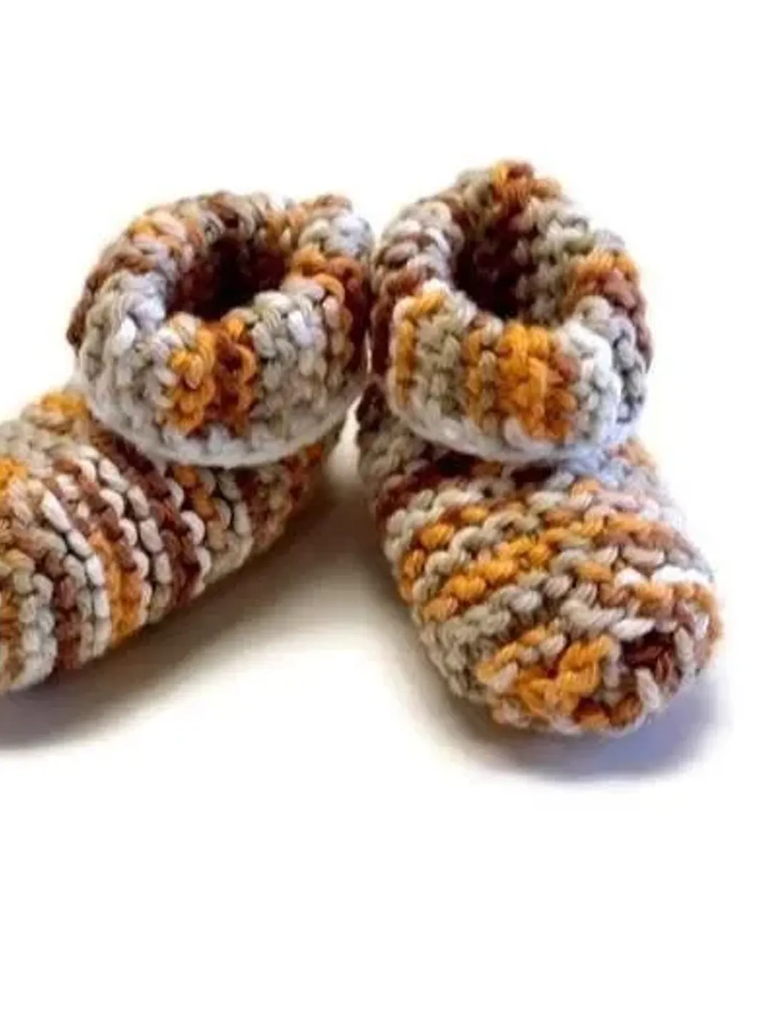 Orange and White Baby Shoes, Baby Sock, Baby Booties, Great Stocking Stuffers for Baby's First Christmas, Baby Shower Gift Ideas, Crochet