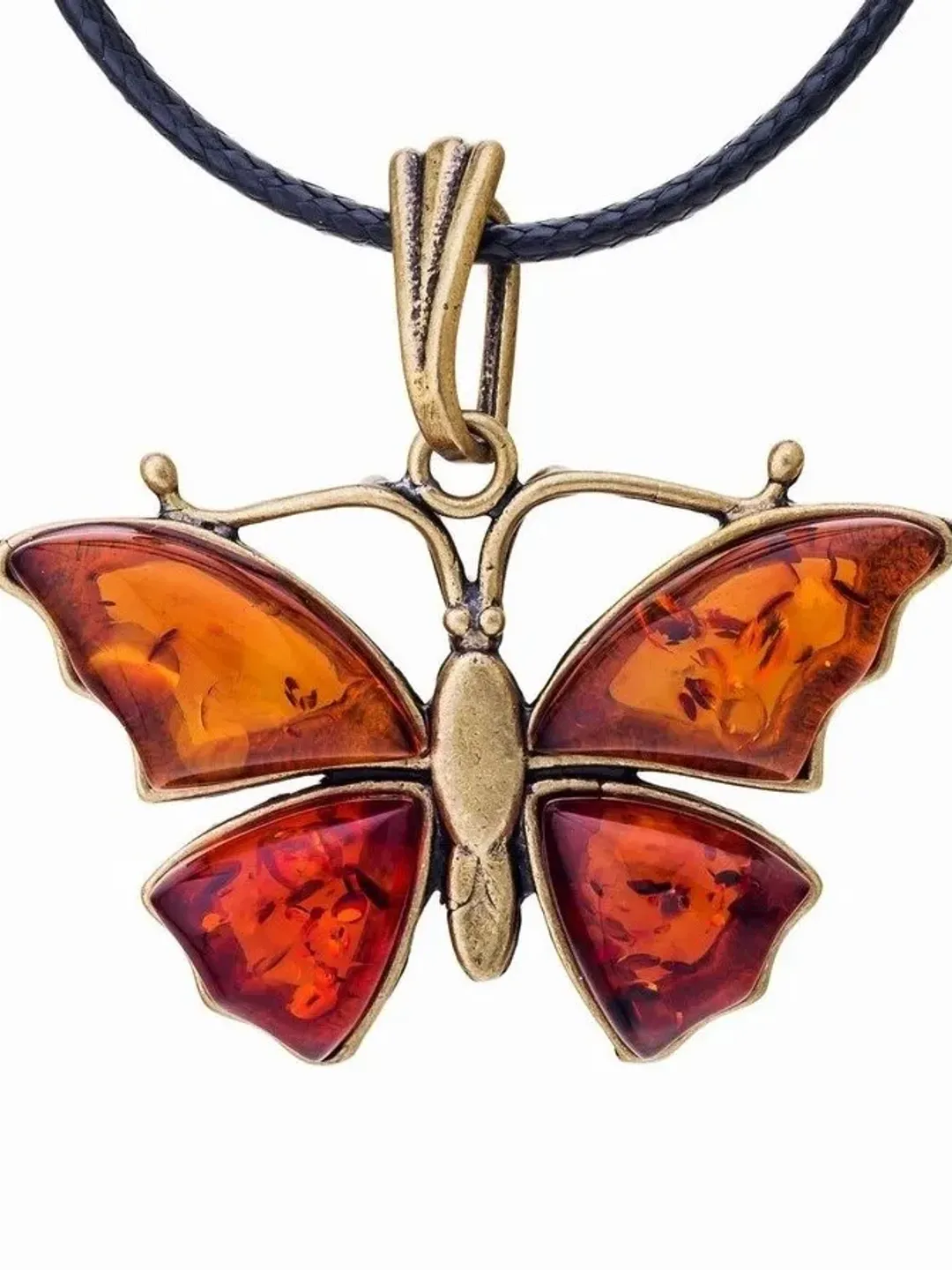 Amber Butterfly pendant necklace Insect jewelry for women Mascot necklace amulet necklace for happiness, free shipping