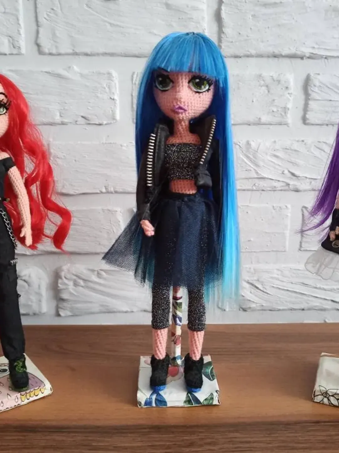 Amigurumi Handmade Blythe Doll, Crochet Plush Barbie Doll, Miniature Small Toys, Indie Preppy Room Decor, Teen Girl 1st Birthday Gifts