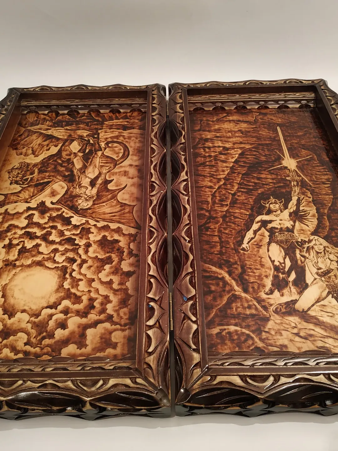 Backgammon set wood Personalized Backgammon Board Handmade Game for Real Men Backgammon Game Set Wood Carving Gift for Backgammon Lover