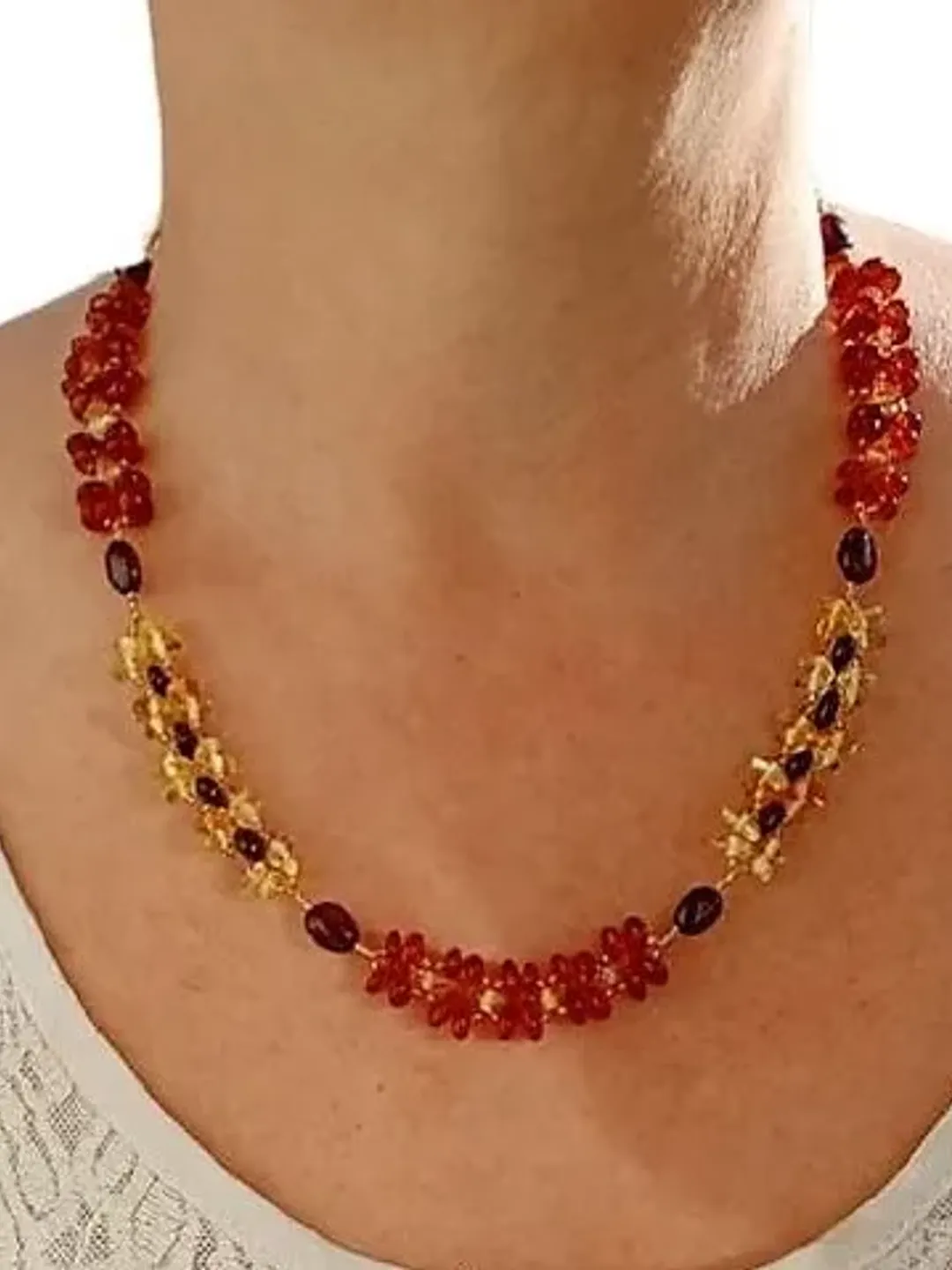 Baltic amber necklace Natural amber jewelry handmade Bright colorful multicolor Holiday beaded gemstone necklace jewelry