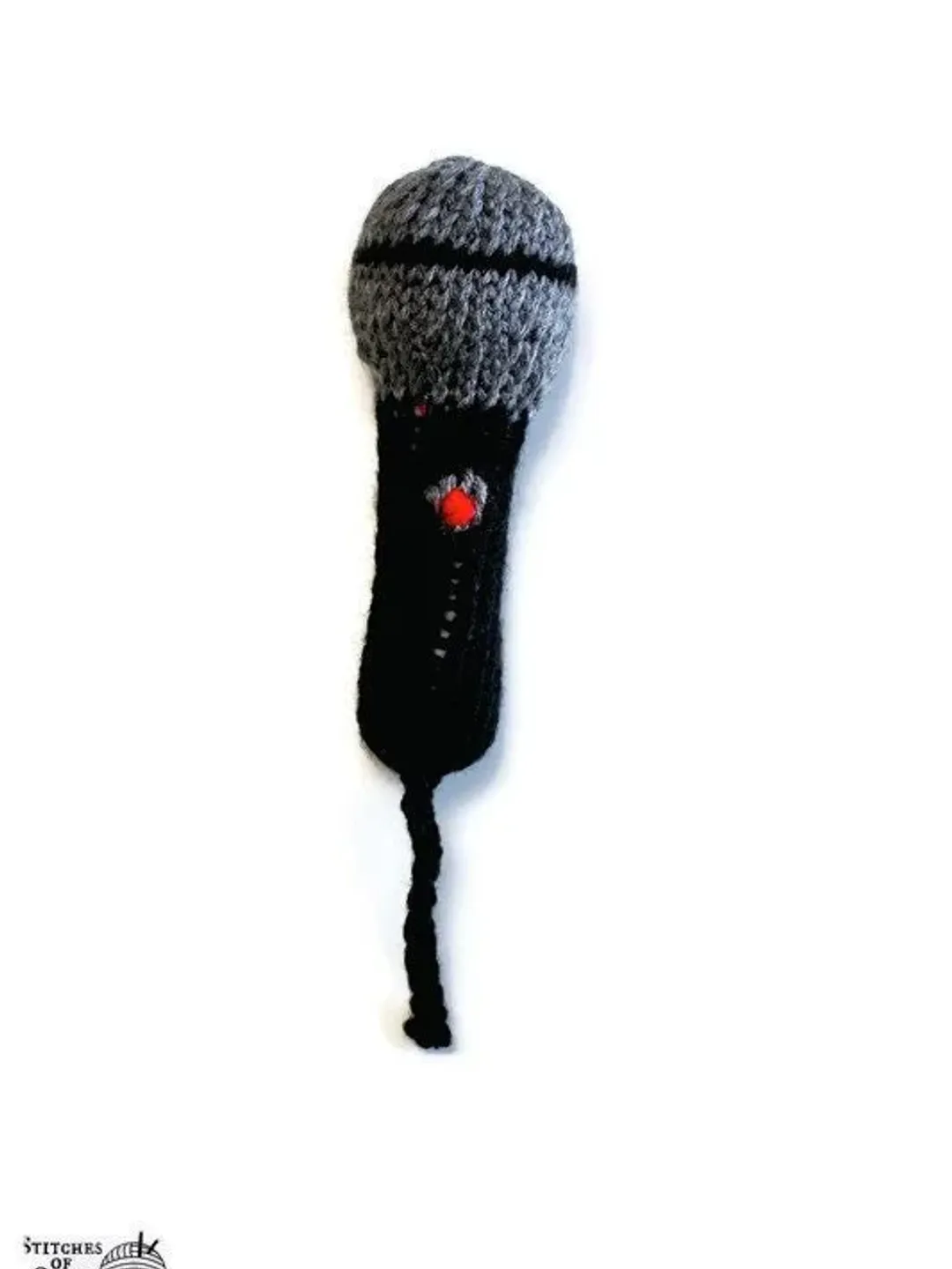 Toy Yarn Microphone Stuffed Plushie, Knit Crochet Toys for Kids, Music Therapy Sensory Toy, Halloween Costume Photoshoot Props, Play Singing
